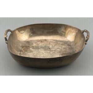 Vintage Greek Sterling Silver Hand Hammered Tray ΕΡΓ ΧΕΙΡΟΣ 925 130.7g 4.5"